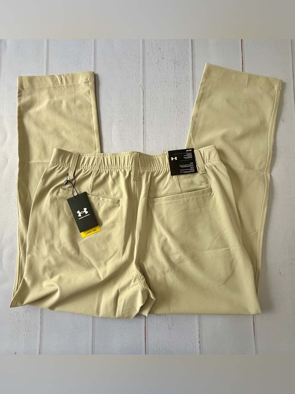 NWT Under Armour Golf Pants Mens 34x30 Khaki Straight Fit Stretch Performance - Picture 6 of 10